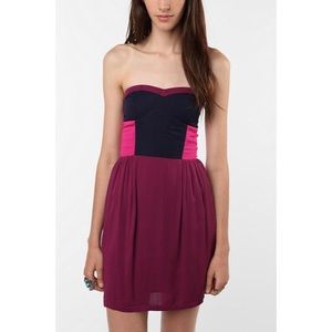 Sparkle & Fade UO purple and pink strapless mini dress size medium